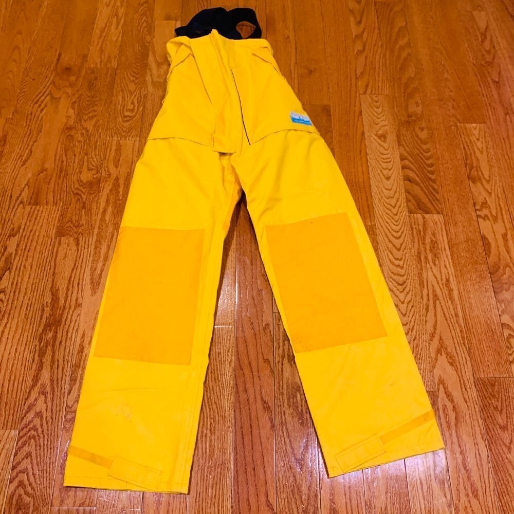 High Seas Foul Weather Gear Yellow Nylon Sailing Bibs Size XS